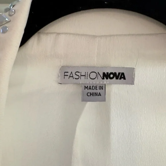 Fashion Nova White Pantsuit w/ Silver (crushed mirror look) XL - Picture 11 of 14
